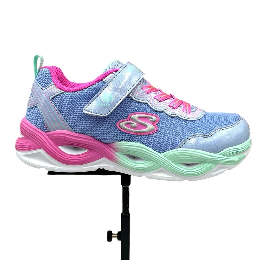 Skechers Twisty Glow Youth Girls Light-up Shoes Size 3 Light Purple Pink Sneaker